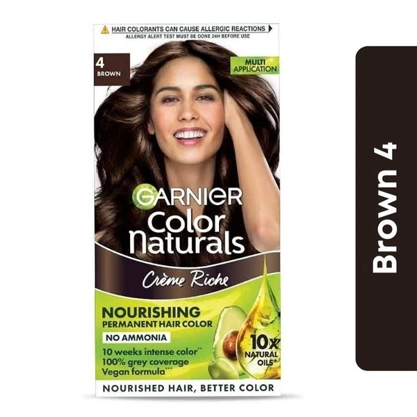 Garnier Color Naturals Creme Hair Color (Brown - 4No.) Big  (70ml + 60gm) 