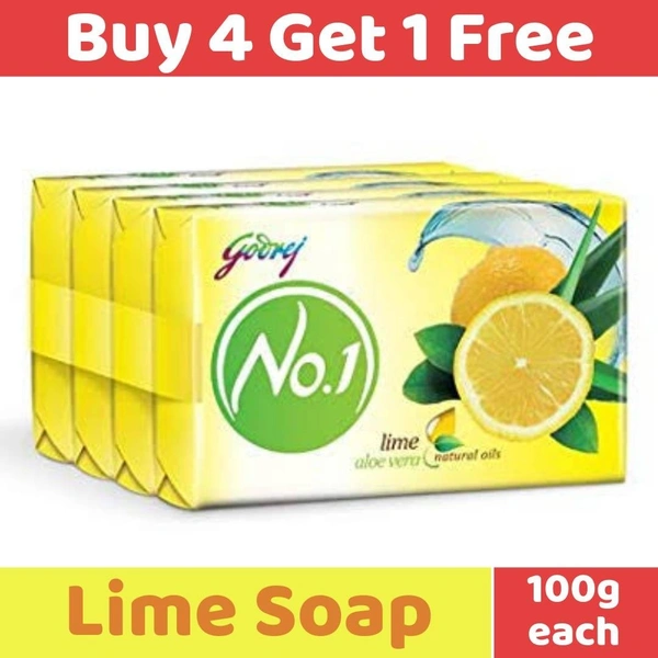 Godrej No.1 Soap Lime Aloevera with Natural Oil  (100gm x 5) pack