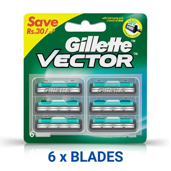Gillette Vector Plus Cartridge Blade  6 Blades Pack