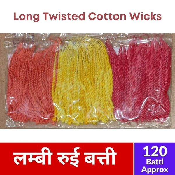 Long Jyoti Twisted Lambi Ruee Batti  120 Batti 