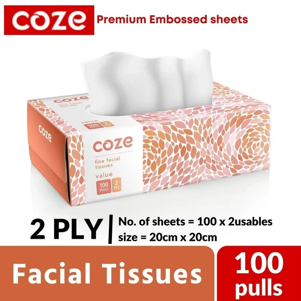 COZE Ultrasoft Facial Tissue 2ply  100pulls Box