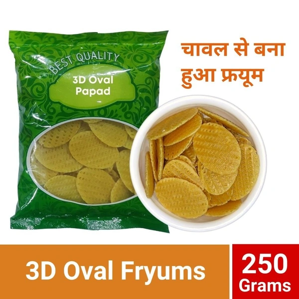 3D Oval Shaped Fryums Ready-to-Fry Papad 250gm