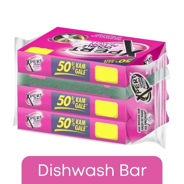 Xpert Dishwash Soap Bar (Free Green Scrub)  120gm x 3pc