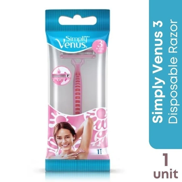 Gillette Simply Venus 3 Women's Disposable Razor  1N Razor