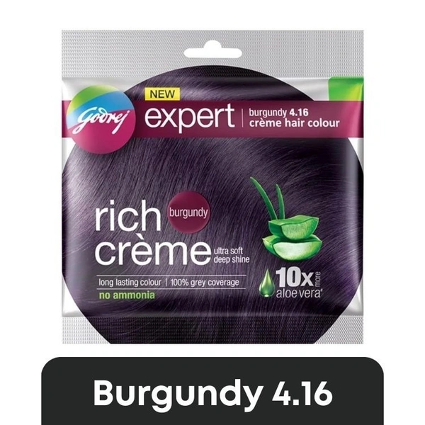 Godrej Expert Rich Creme Hair Colour (Burgundy 4.16)  (20gm + 20ml)