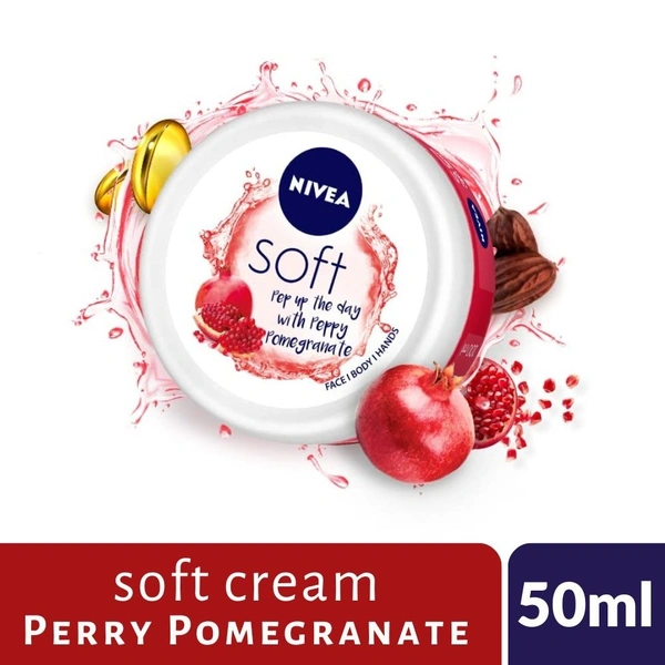 Nivea Soft Perry Pomegranate Light Moisture Creme (All Season)  50ml pot