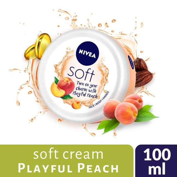 Nivea Soft Playful Peach Light Moisture Creme (All Season)  100ml Pot