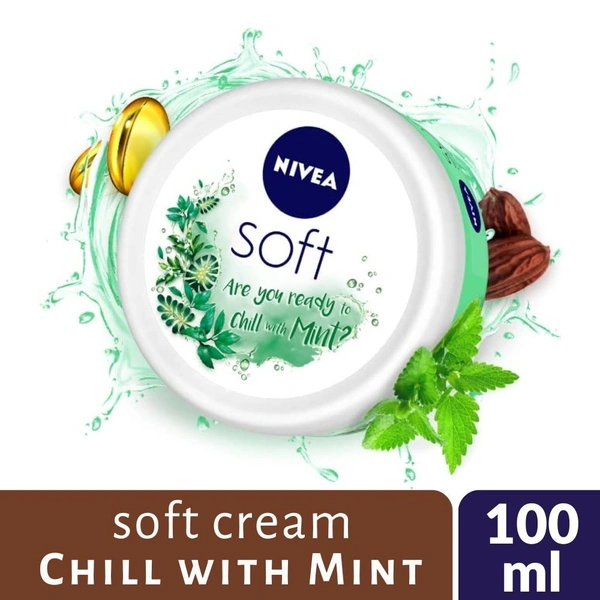 Nivea Soft Chill with Mint Light Moisture Creme (All Season)  100ml pot