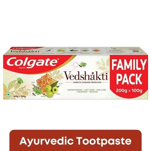 Colgate Vedshakti Ayurvedic Toothpaste (Family Pack)  200gm + 100gm