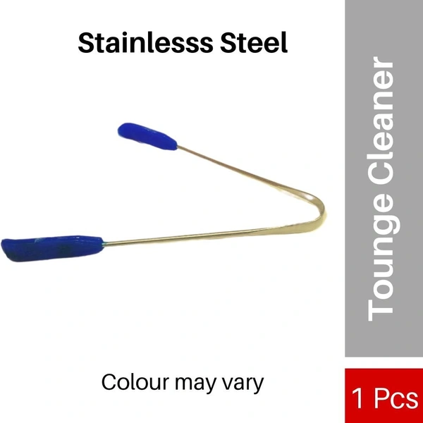Jibhi / Plastic Handle Steel Tongue Cleaner  1pc