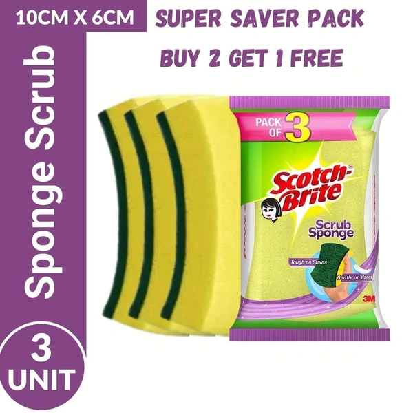 Scotch Brite Scrub Sponge 2 in 1  3 units