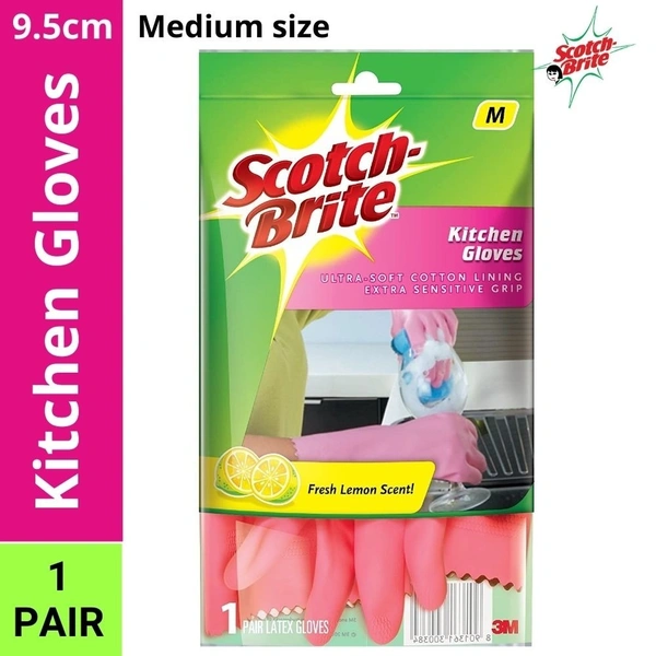 Scotch Brite Kitchen Gloves MEDIUM Size  1 Pair