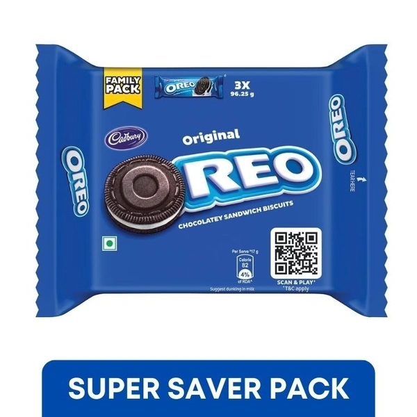 Cadbury Oreo Vanilla Cream Biscuits (Family Pack)  289gm