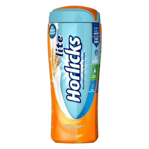 Horlicks Lite Regular Malt Flavour (No Sugar) 450gm