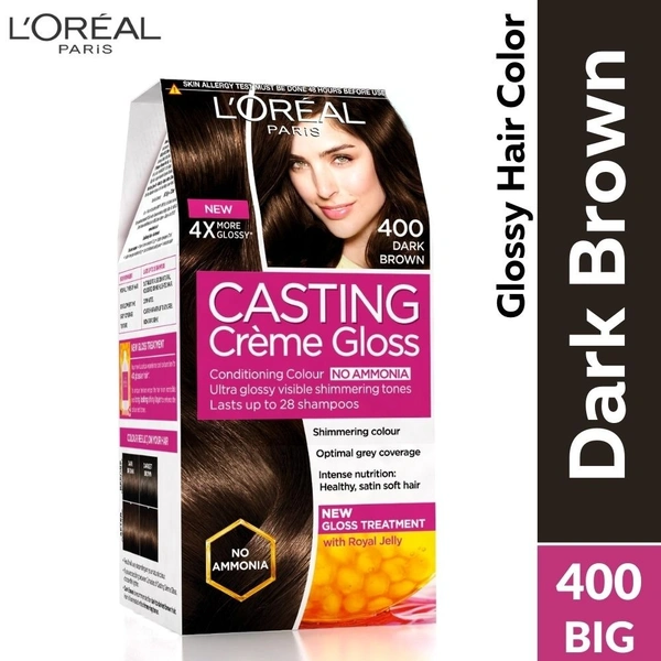 Loreal Casting Dark Brown (400) Cream Hair Colour (Big)  (87.5gm+72ml)