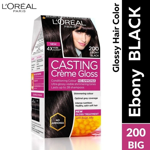 Loreal Casting Ebony Black (200) Cream Hair Colour (Big)  (87.5gm+72ml) 