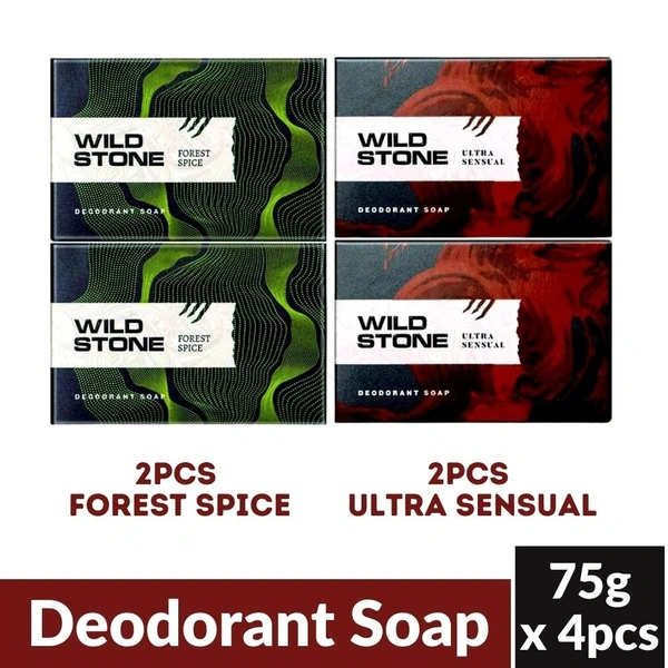 Wild Stone Deo Soap  (75gm each) 4pc Set
