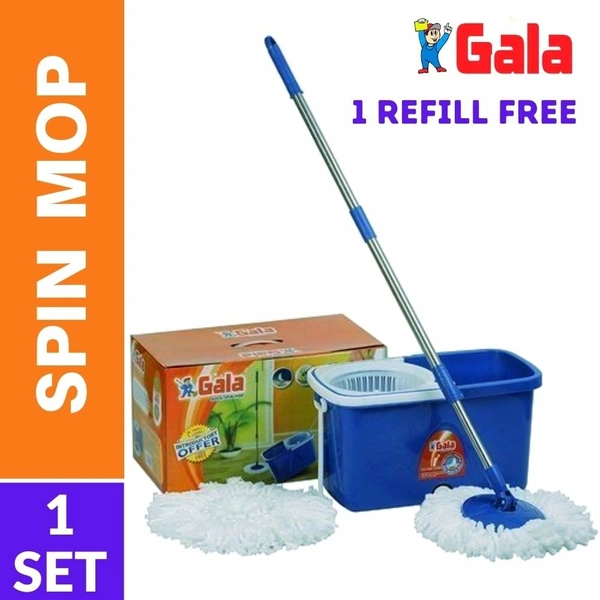 Gala Bucket SPIN MOP with easy cleaning (Bucket Pocha)  1 set (with 2 refills)