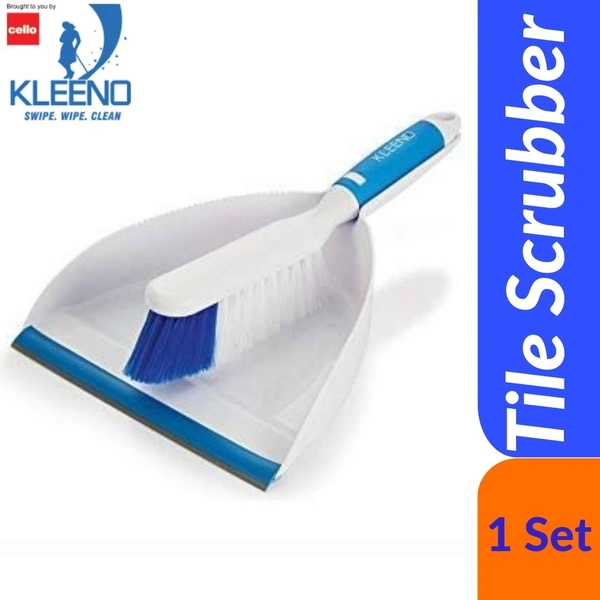 Cello Kleeno Dust Pan Brush Set (Blue and White) (Brush + Pan)  1Set