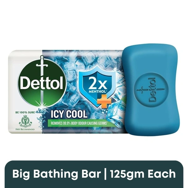 Dettol Icy Cool Bathing Soap Bar with Menthol  125gm x 4pc set