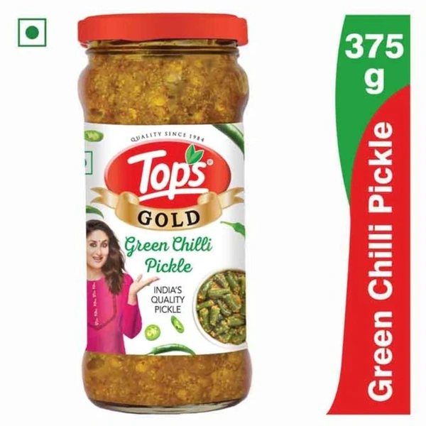 Tops Gold Green Chilli Pickle  375gm