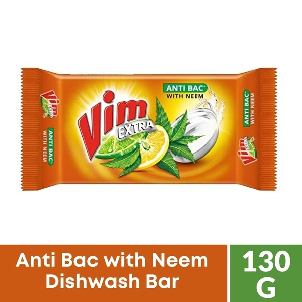 Vim Anti Bacterial Neem Dishwash Bar  115gm Bar