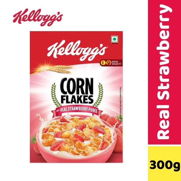 Kelloggs Cornflakes Real Strawberry Flavour 300gm + 45gm