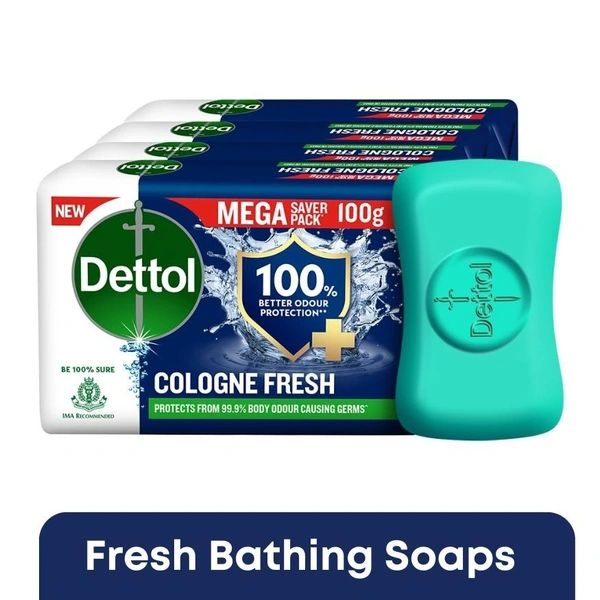 Dettol Cologne Fresh Protection Bathing Soap  150g (Pack of 4)