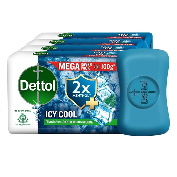 Dettol Icy Cool Bathing Soap Bar with Menthol  100gm x 5pc set