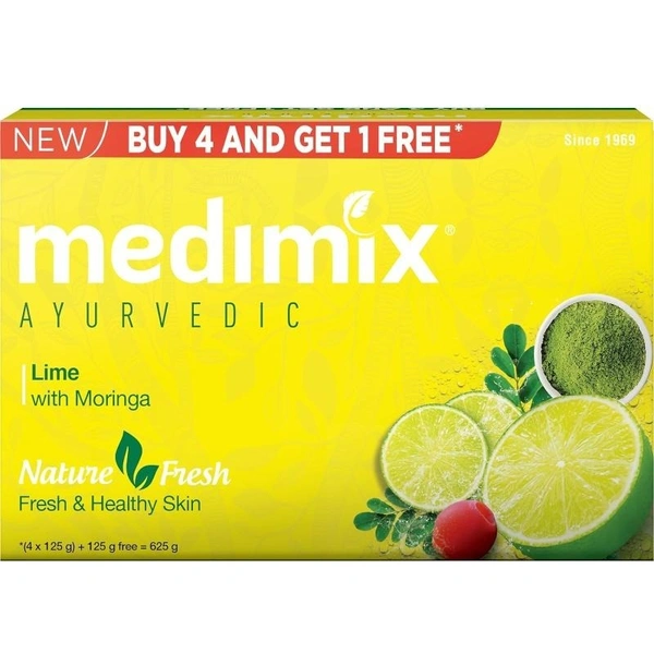 Medimix Lime with Moringa Bathing Soap  125gm x 5pcs