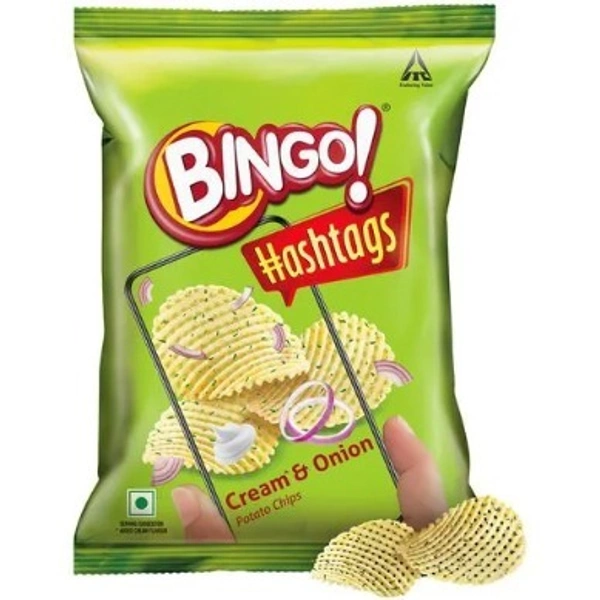 Bingo Hashtags Cream n Onion Chips  58gm