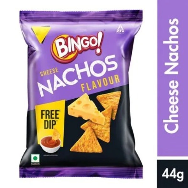 Bingo Nachos Cheese Flavour Chips (with free dip)  44gm