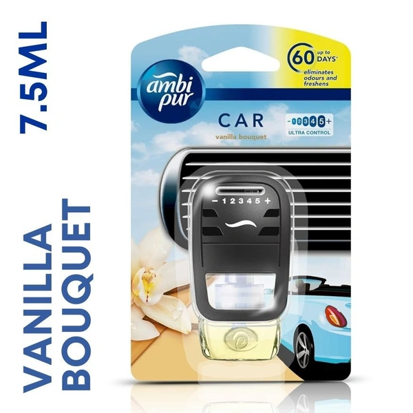Ambipur Car Air Freshener (VANILLA Kit)  Starter Kit + Lavender Refill