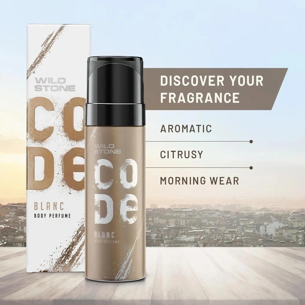 Wild Stone Code BLANC Men's Body Perfume Spray (No Gas)  120ml Spray
