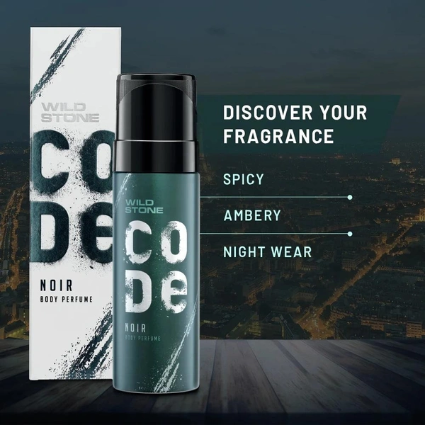 Wild Stone Code NOIR Men's Body Perfume Spray (No Gas)  120ml Spray