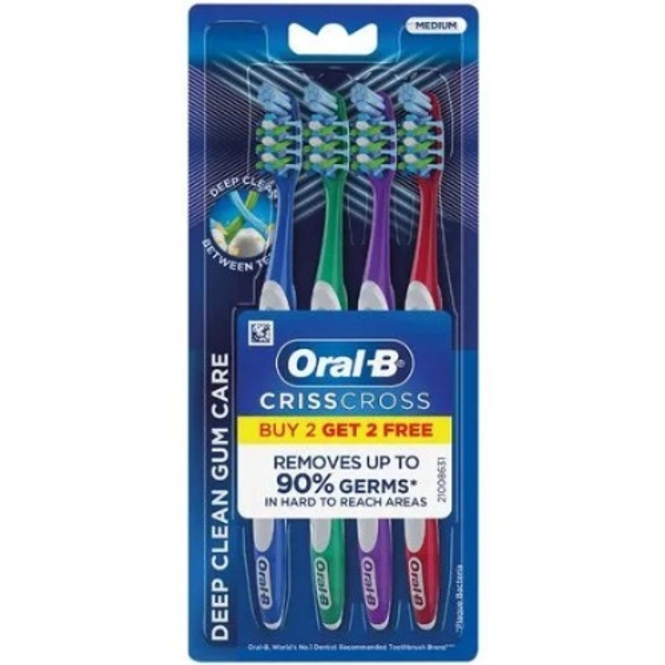 Oral B CrissCross GUM CARE Medium Toothbrush  2 + 2 Free