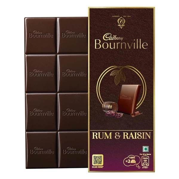 Cadbury Bournville RUM & RAISIN Chocolate  80gm