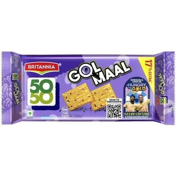 50-50 Golmaal Light Crackers with Kaala Jeera Biscuits  200gm