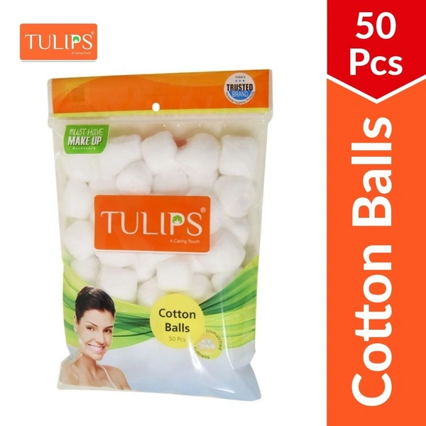 Tulips White Cotton Balls  50pcs Pkt