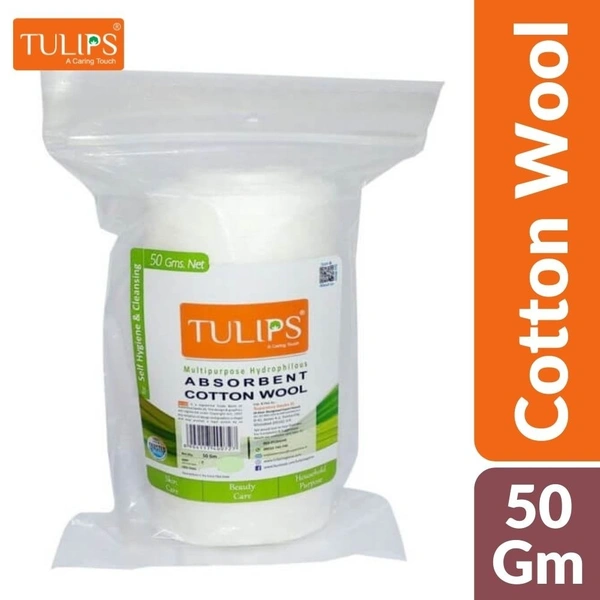Tulips Absorbent Cotton Wool  50g pack