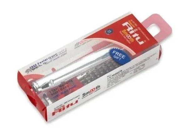 Ritu Smooth Stainless Steel Gas Lighter (R-3)  1N Lighter (with peeler free)
