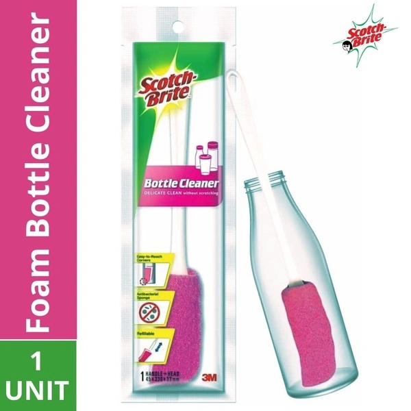 Scotch Brite Plastic Bottle Cleaner Brush (Pink and White)  1pc