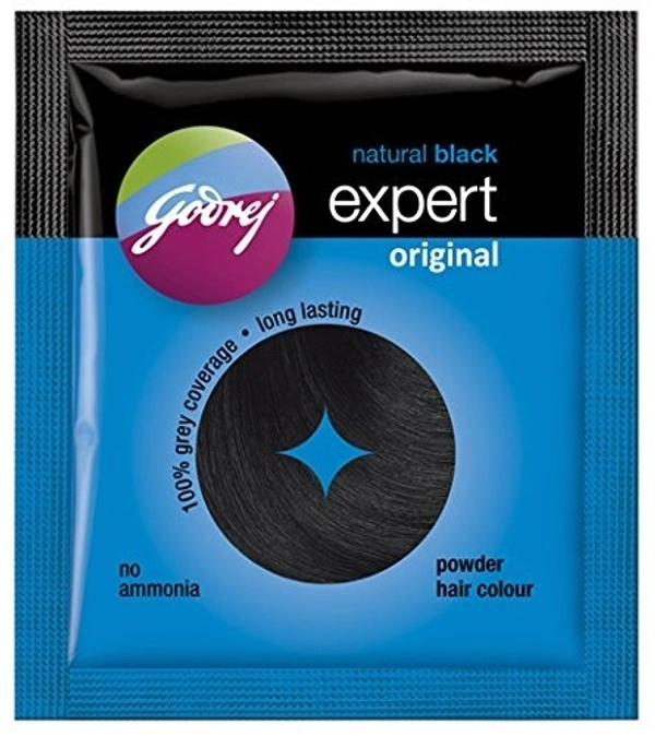 Godrej Expert Natural Black Powder Hair Colour/Dye  1pc