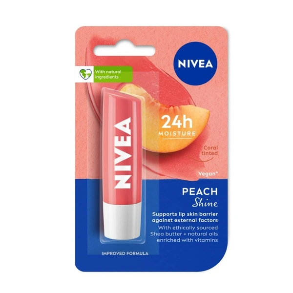 Nivea Peach Shine (Coral Tinted) Lip Balm  4.8g 1pc