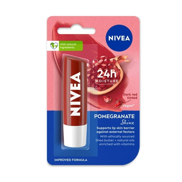 Nivea Pomegranate Shine (Dark Red Tinted) Lip Balm  4.8g 1pc