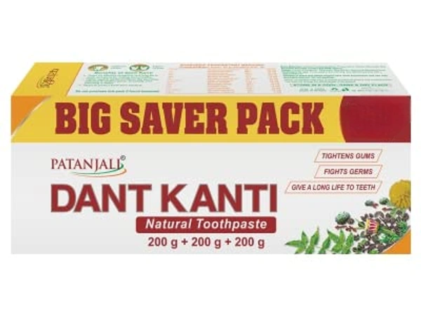 Patanjali Dant Kanti Natural Toothpaste (Saver Pack)  600gm