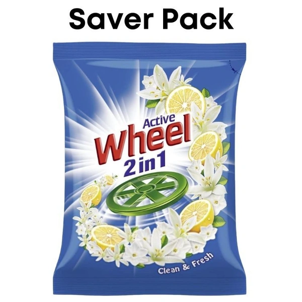 Wheel Active 2 in 1 Detergent Surf Powder (Saver Pack)  2kg Pack