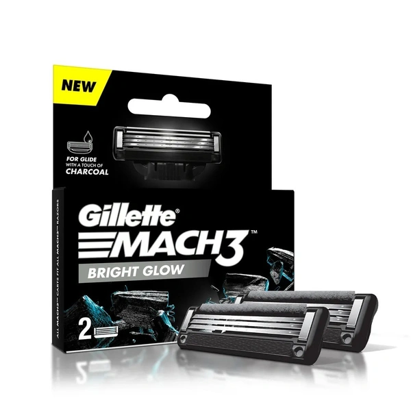Gillette Mach3 Charcol Blades Cartridges  2pcs Cartridge