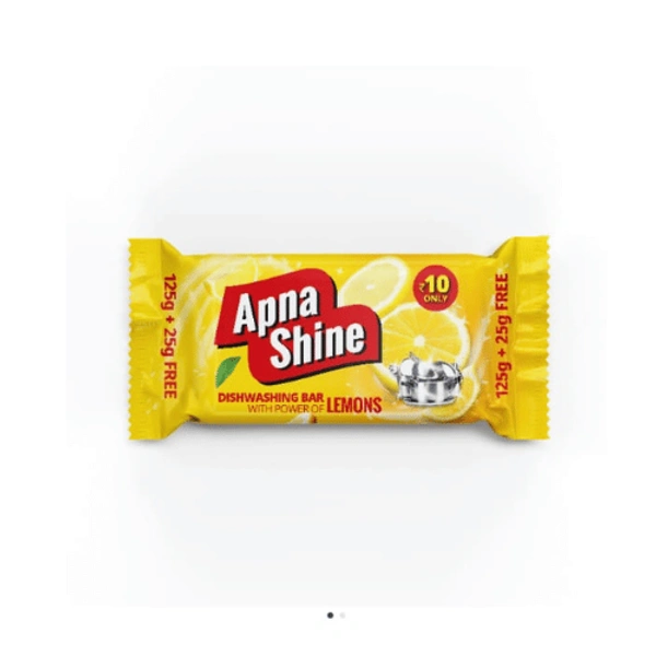 Apna Shine Dishwash Bar 125g + 25g Free