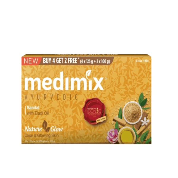 Medimix Ayurvedic Sandal Soap 4U X 125g + 2U X 100g Free